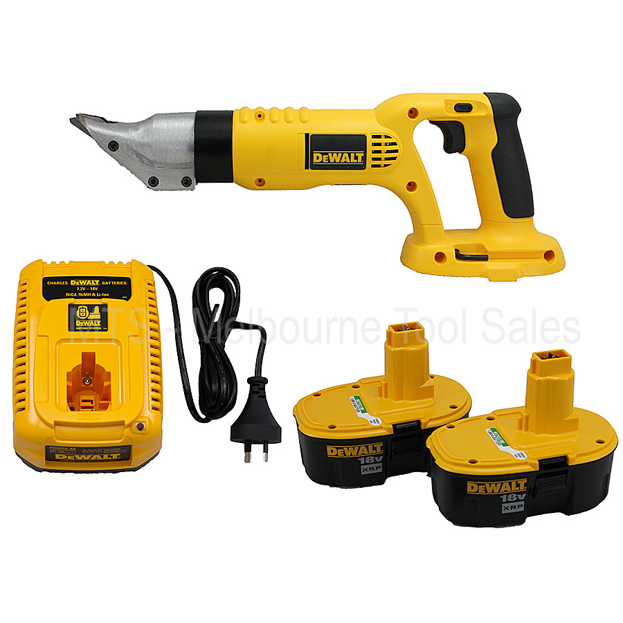 DEWALT DC490 18V CORDLESS 18 GAUGE SWIVEL HEAD SHEAR KIT WITH 2 DC9096