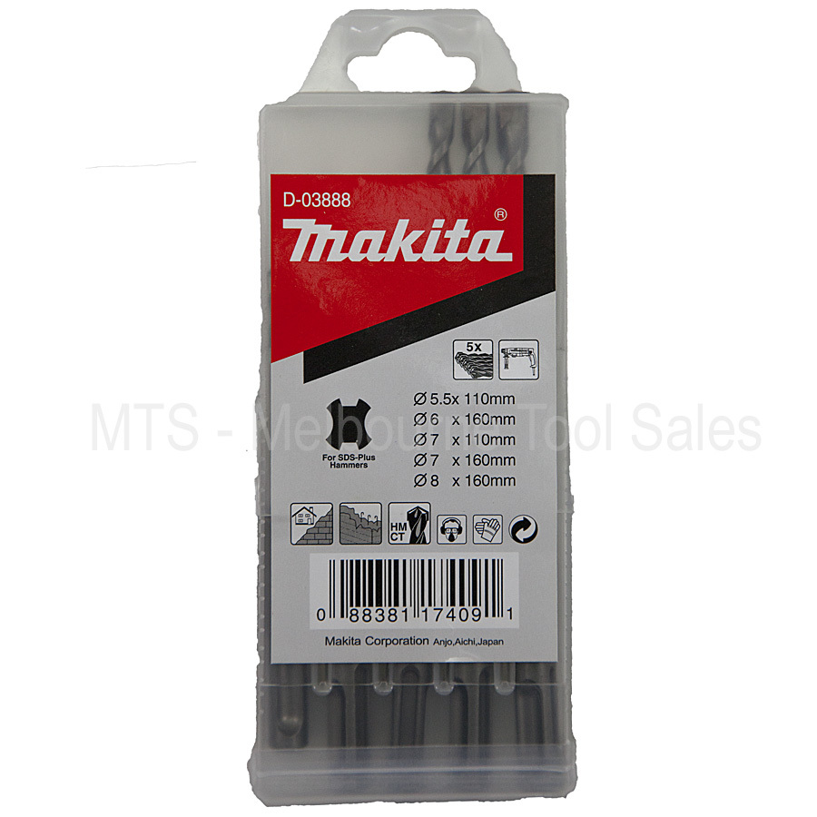 Makita D-03888 Drill Bit Set Sds 5 Piece 