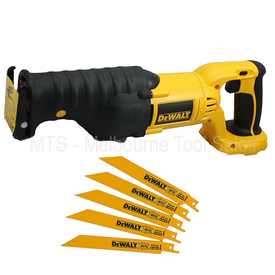 Dewalt DC385 18v Cordless Reciprocating Saw With 5 X Dewalt 6" DW4808