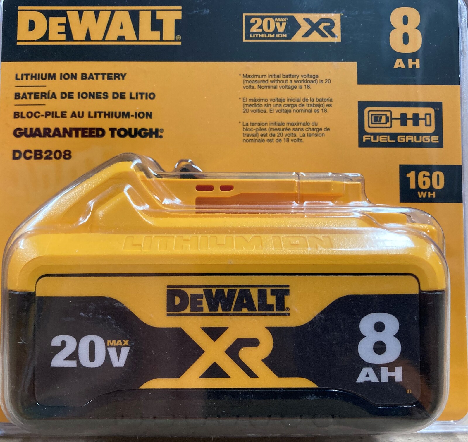 Batería Dewalt 8 Amperes 20v Xr Max Ion De Litio Dcb208