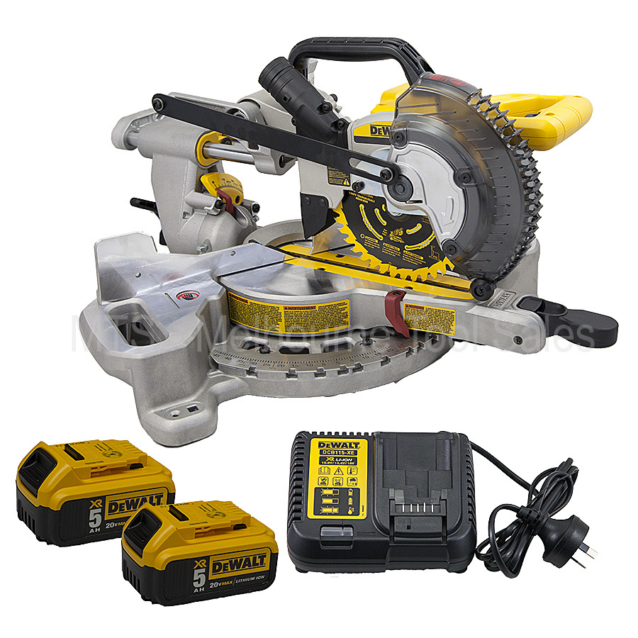 Dewalt DCS361 18v / 20v Max Cordless 184 Mm 7 1/4" Mitre Saw with 2 x 5