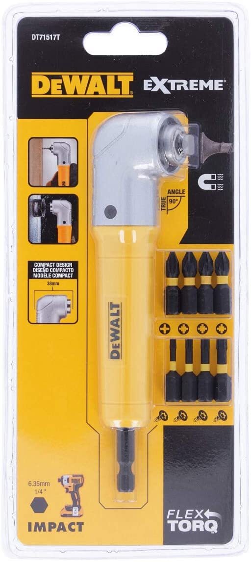 Buy Dewalt Dt71517 Right Angle Drill Attachment With 9 Impact Ready  Screwdriving Bits Online