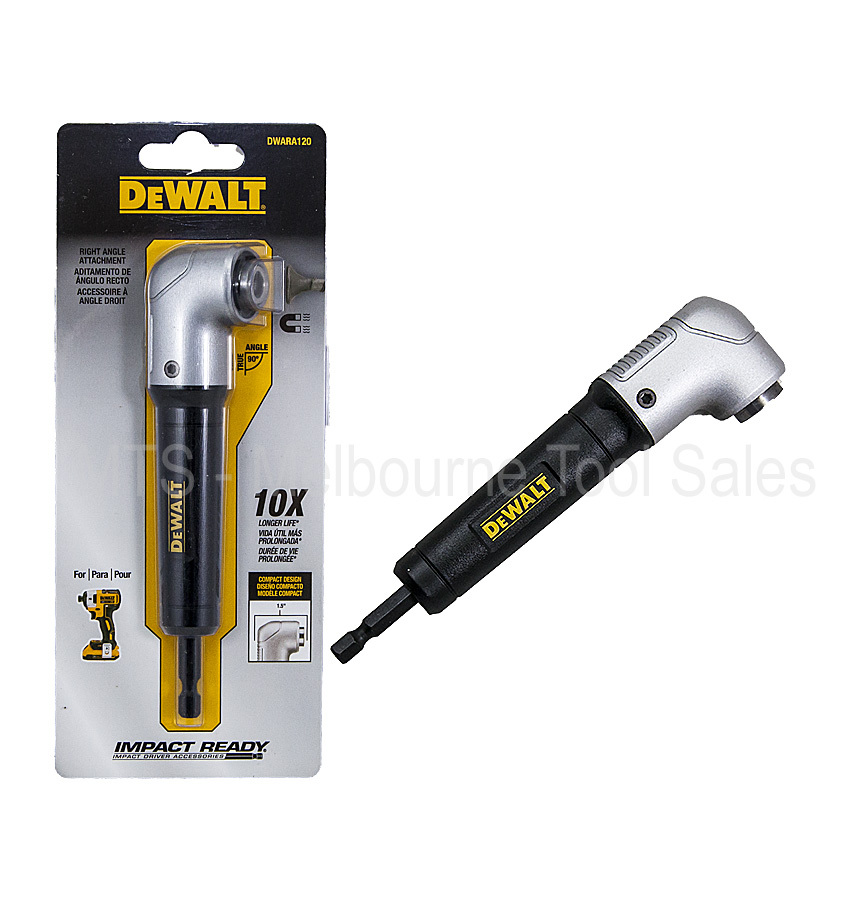 Buy Dewalt Right Angle Drill Attachment Impact Ready 90 Degree - Dwara120  Online | Melbourne Tool Sa