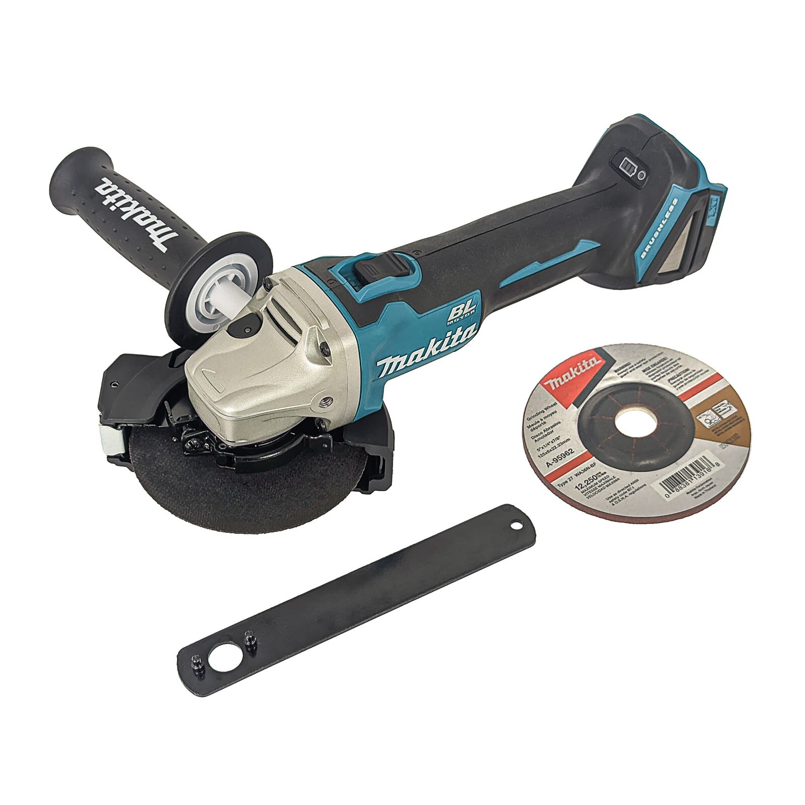 thumbnail interactive-video image 1 of Makita XAG04 18V Brushless Angle Grinder Kit – 2x BL1840B 4.0Ah Batteries, 4-1/2" 1 of 5