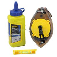Stanley 47-464 Powerwinder Chalk Reel W/Blue Chalk & Line Level