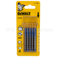 Genuine Dewalt Metal Cutting Jigsaw Blades Hss Made In Switzerland Dt2160-Qz Pack Of 5