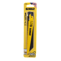 Genuine Dewalt 6" Bi-Metal 6TPI Reciprocating Saw Blade DW4802 Pack of 5 -Ideal for Wood