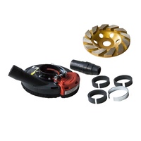 Herzo 4" Or 5" 125Mm Dust Shroud With 125Mm Turbo Concrete Grinding Disc Cup