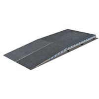 Ramptec 1040mm x 1000mm Aluminium Ramp with Landing (1000mm x 1200mm) - Garage Ramps -Adjustable from 77mm - 104mm