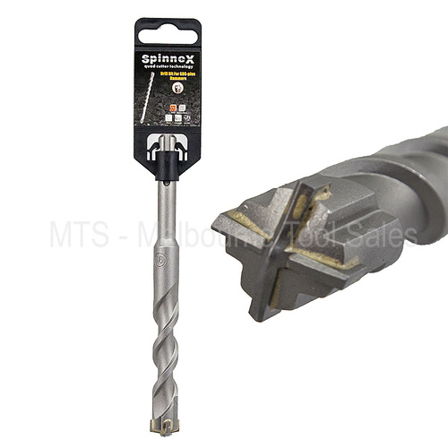 Spinnex Sds Plus 10Mm X 310Mm Quad Cutter Masonry Concrete Hammer Drill Bit 
