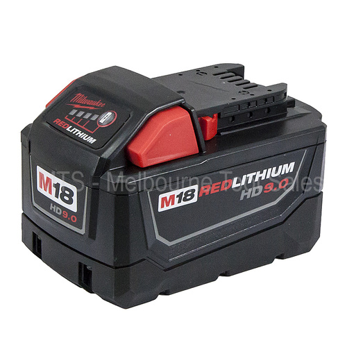 Milwaukee Genuine M18B9 M18 18V 9.0Ah Red Lithium-Ion Battery Pack of 2
