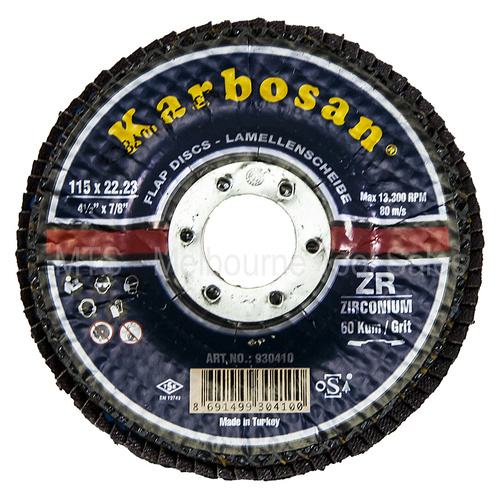 Flap Disc 115 X 22 Karbosan 930410 For Metal And Stainless Steel