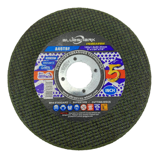 Pack of 10 x BlueShark Predator 5 Inch 125mm Abrasive cutting Disc A46TBF - EN12413