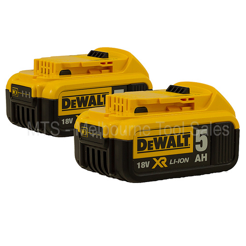 2 X Dewalt Dcb184 18 Volt 5.0 Ah Max Premium Xr Slide Lithium Ion Batteries