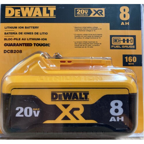 Dewalt 20V / 18V MAX 8AH Lith Ion Battery DCB208