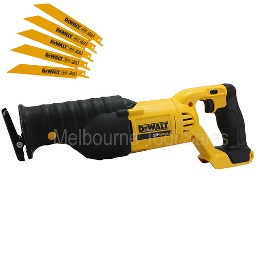 Dewalt 18V / 20V Reciprocating Saw Dcs380 Lith Ion With Set Of 5 Blades 6"
