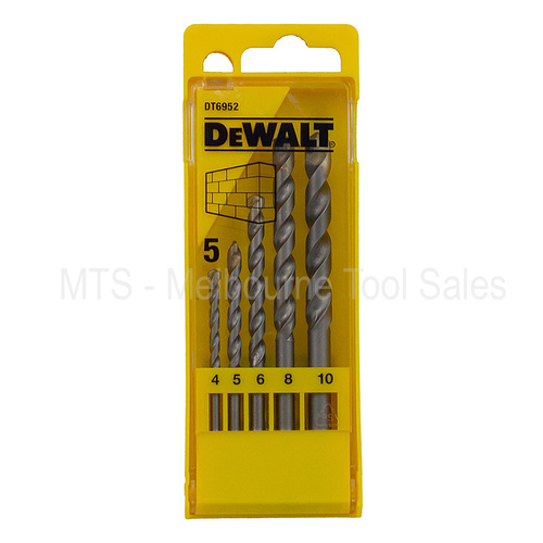 Dewalt Dt6952 Masonry Drill Bit Set - 4, 5, 6, 8, 10 Mm