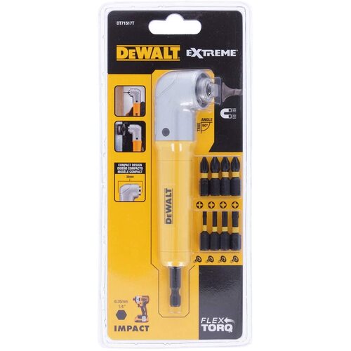 Dewalt Dt71517 Right Angle Drill Attachment With 9 Impact Ready Screwdriving Bits