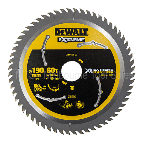 Genuine Dewalt Xr Extreme Runtime Circular Saw Blade 190Mm X 30Mm X 60T Dt99564