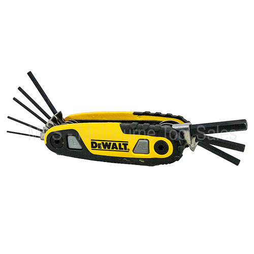 Genuine Dewalt - Metric Folding / Locking Hex Key Set 8 Piece - Dwht70263