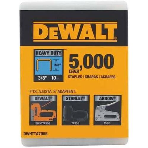 Genuine Dewalt DWHTTA7065 HEAVY-DUTY NARROW CROWN STAPLES 3/8" (10mm) - 5000 PK