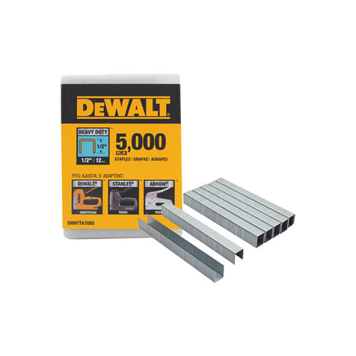 DEWALT DWHTTA7085 HEAVY-DUTY NARROW CROWN STAPLES 1/2" (12mm) - 5000 PK