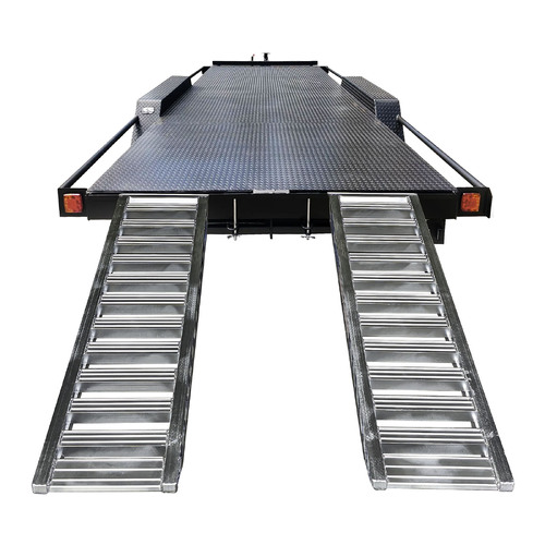 Ramptec 2.5 Tonne 2.4 Metre X 500mm Aluminium Loading Ramps Heavy Duty Rubber Track Use