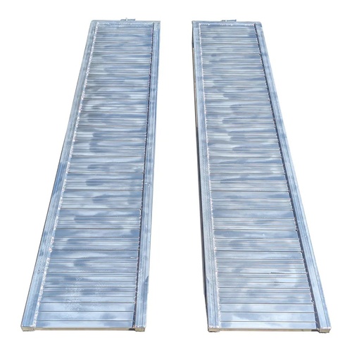 Ramptec 6 Tonne 1.8M X 400mm Rubber Series Solid Aluminium Loading Ramps Heavy Duty - Pair