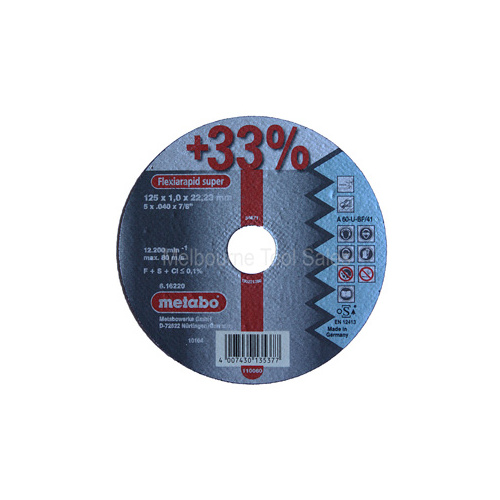 Metabo Quality Class A 60-U Flexiarapid Super Inox Cutting Disc 125Mm - Box Of 25