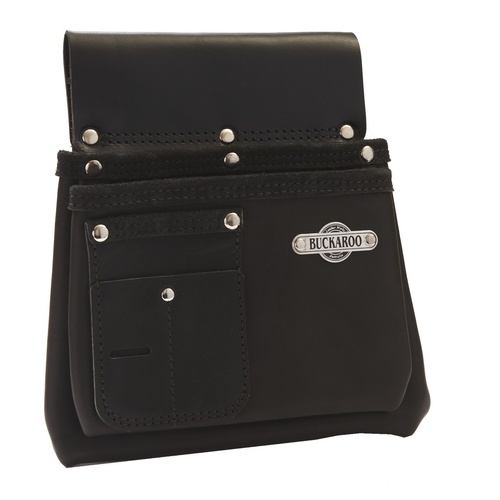 Buckaroo 2 Pocket Leather Nail Bag [Colour: Black]