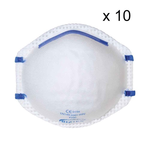 10 X Portwest P200 Ffp2 Respirator Dust Mask Protects Against Fine Toxic Dusts