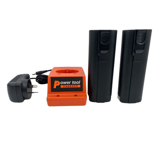 Generic Charger Base & Power Supply To Suit Paslode Nail Gun 901230 240 V 6V Ni-Cd with 2 x Generic Batteries