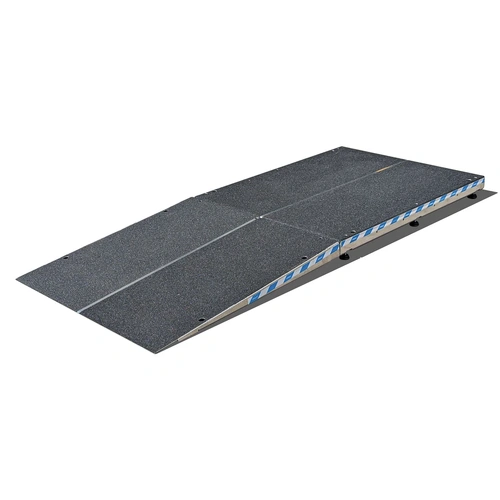 Ramptec 1040mm x 1000mm Aluminium Ramp with Landing (1000mm x 1200mm) - Garage Ramps -Adjustable from 77mm - 104mm