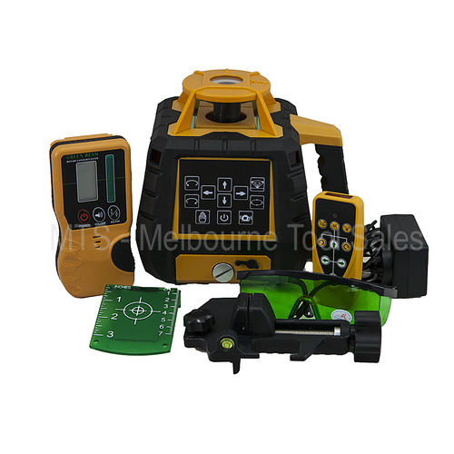 Green Beam Rotary Laser Level Kit With Detector And Remote Control
