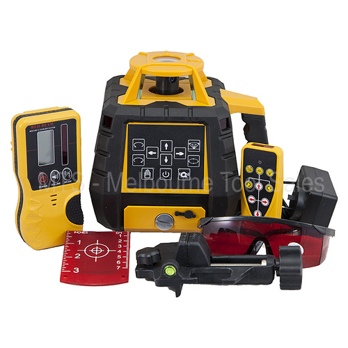 Red Beam Rotary Laser Level Kit With Detector And Remote Control