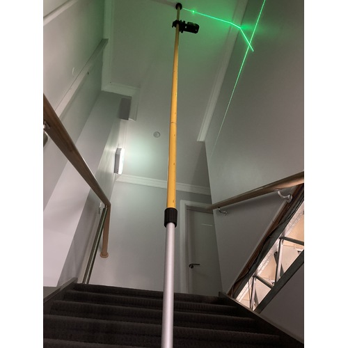 3.3 Metre Telescopic Laser supporting Pole with Bracket - For Cross line lasers