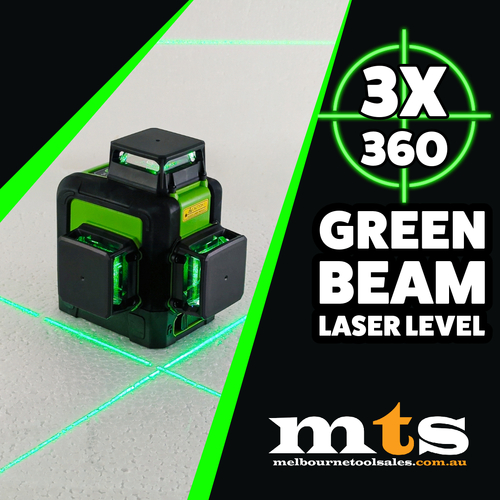 3 X 360 Degree Green Beam Laser Line Level –Self Leveling