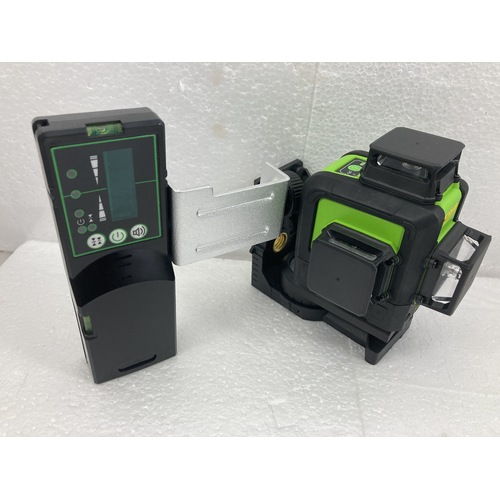 3 X 360 Degree Green Beam Laser Line Level –Self Leveling with Detector