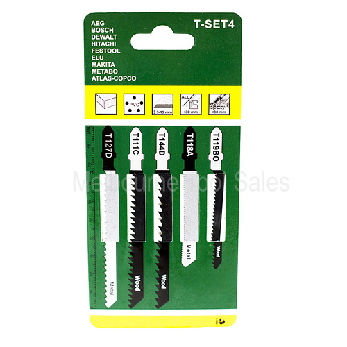Jig Saw Blades For Makita, Milwaukee And More - Set Of 5 T-Set4