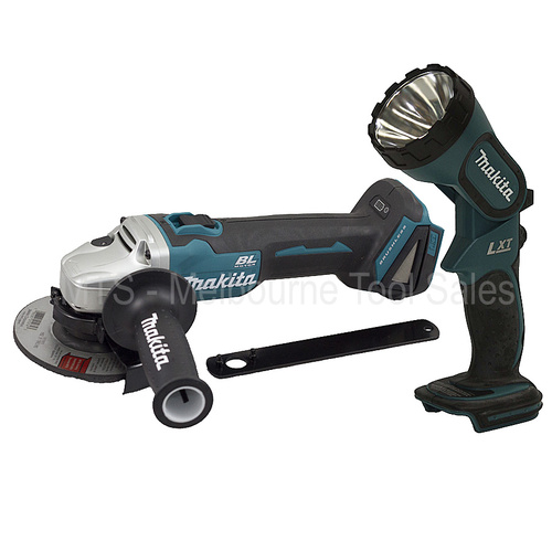 Makita XAG03 18V 4 1/2 Inch Cordless Brushless Angle Grinder With Dml185 Torch